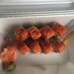 Ocko's Japanese Steakhouse - Razorback Roll (shrimp tempura, crab, w/spicy tuna on top.