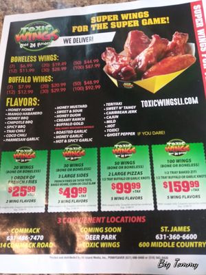 Menu photo 1 Toxic Wings Saint James, NY