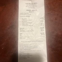 a receipt on a table a receipt on a table