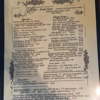 Castillo's Mexican Restaurant - Menu2 - Mexican Near Me - Mariposa, California