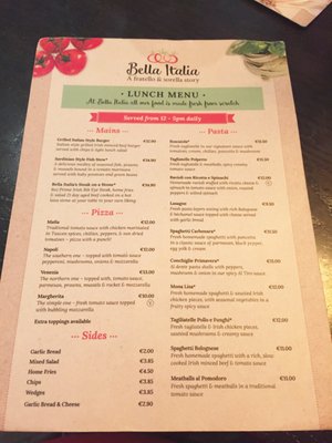 Menu photo 1 Bella Italia Limerick, LK
