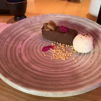 Lucky Robot Restaurant - New dessert - a vegan, chocolate dish with a creamy-esque side - Sushi Bars Near Me - Austin, Texas Lucky Robot Restaurant - New dessert - a vegan, chocolate dish with a creamy-esque side - Sushi Bars Near Me - Austin, Texas
