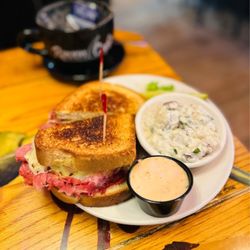 Raven Coffeehouse & Cafe - Pit and pendulum grilled corned beef sandwich
