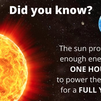 Galaxy Solar - Did you know?  The sun produces enough energy in ONE HOUR to power the whole earth for an entire YEAR - Solar Installation Near Me - Mesa, Arizona