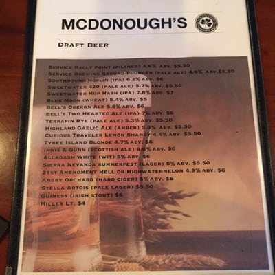 Menu photo 6 Mcdonough's Restaurant & Lounge Savannah, GA Menu photo 6 Mcdonough's Restaurant & Lounge Savannah, GA