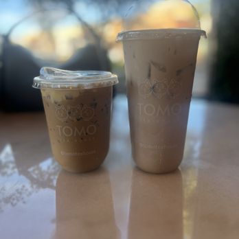 TOMO Tea House - Phin Crème Brûlée (left) Chizu Taro Latte Chizu Series (right) - Coffee & Tea Near Me - Sacramento, California TOMO Tea House - Phin Crème Brûlée (left) Chizu Taro Latte Chizu Series (right) - Coffee & Tea Near Me - Sacramento, California