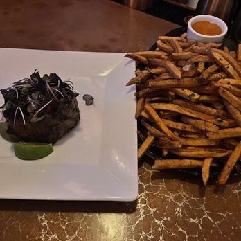 WhiskeyNeat - Skirt Steakwith a side of Hand cut Fries App - Whiskey Bars Near Me - Patchogue, New York