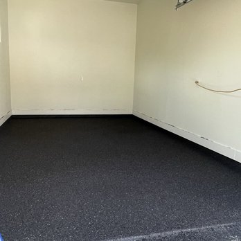 Deluxe Garages - Restoration process with carbon/charcoal chips - Flooring Near Me - Liberty Hill, Texas