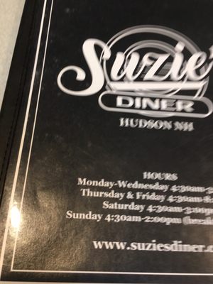 Menu photo 5 Suzie's Diner Hudson, NH