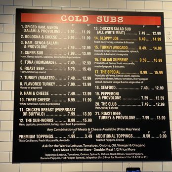 Subs & Co. - Menu as of August 2021 - Sandwiches Near Me - Avenel, New Jersey