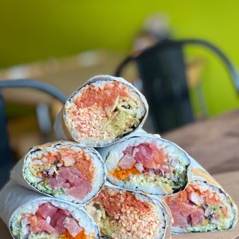 FinBomb Sushi Burrito Pokè Ramen - a stack of burritos - Ramen Near Me - Baton Rouge, Louisiana