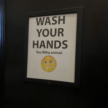 Buckley's In Belltown - Haha! Sign in the women's bathroom - American Near Me - Seattle, Washington Buckley's In Belltown - Haha! Sign in the women's bathroom - American Near Me - Seattle, Washington