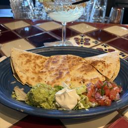 Naked coconut marg, quesadilla Naked coconut marg, quesadilla