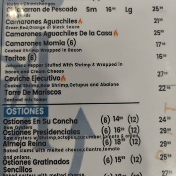 La Marina Mariscos - Menu 4 - Seafood Near Me - Des Plaines, Illinois