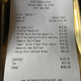 Malama Pono Restaurant - Check - Seafood Near Me - Los Angeles, California