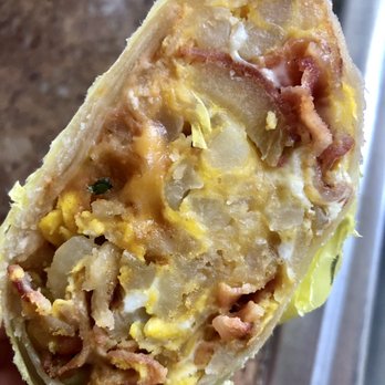 Brolly Hut - All potato in the breakfast burrito.. Where is the extra egg I paid for? Or any egg :-( - Burgers Near Me - Lawndale, California