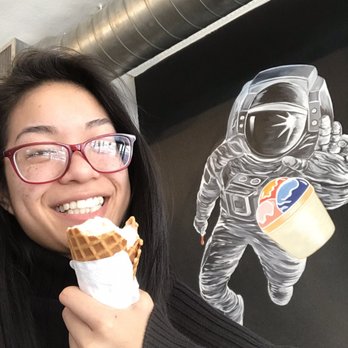 milk + sugar - Cute Astronut with ice cream mural - Ice Cream & Frozen Yogurt Near Me - Houston, Texas milk + sugar - Cute Astronut with ice cream mural - Ice Cream & Frozen Yogurt Near Me - Houston, Texas