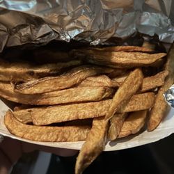 Fries look homemade, except very limp and nasty..