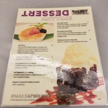 M.A.C. 24/7 - Dessert menu - American Near Me - Honolulu, Hawaii