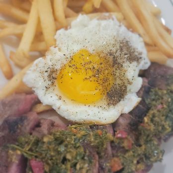 The Laundry Diner - Steak and eggs with chimichurri and beef fat fries - Breakfast & Brunch Near Me - Savannah, Georgia