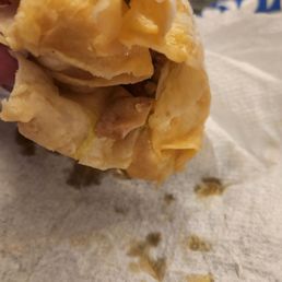 Burrito kept falling apart work how soggy the whole tortilla was Burrito kept falling apart work how soggy the whole tortilla was