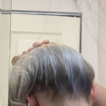 Salon 360 - I asked for full blonde highlights, looks like partial with blue in it ‍ - Hair Stylists Near Me - Carson, California