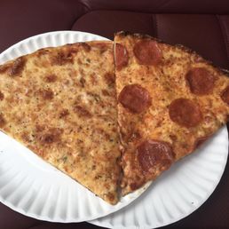 Two slices, at Joe's Famous Pizza in Vauxhall, NJ.