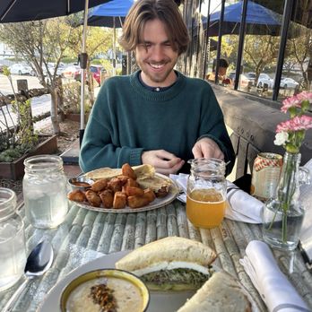 peasants FEAST - Grilled cheese, thoms sandwich, squash soup, potato's, beer - American Near Me - Solvang, California peasants FEAST - Grilled cheese, thoms sandwich, squash soup, potato's, beer - American Near Me - Solvang, California