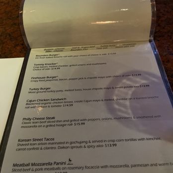 Rounders - a menu on a table at a restaurant - American Near Me - Las Vegas, Nevada Rounders - a menu on a table at a restaurant - American Near Me - Las Vegas, Nevada