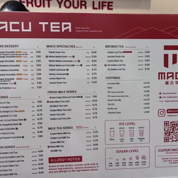 Macu Tea - Cupertino - Menu - Bubble Tea Near Me - Cupertino, California Macu Tea - Cupertino - Menu - Bubble Tea Near Me - Cupertino, California