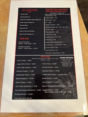 Menu photo 1 Jean's Restaurant Moncton, NB