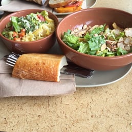 Yummy Asian chicken sesame salad and pasta bowl