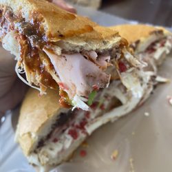Tortas Oaxaqueñas - Dry bread, unmelted cheese. Soaked in salsa trying to get it down. No Mayo, not warm