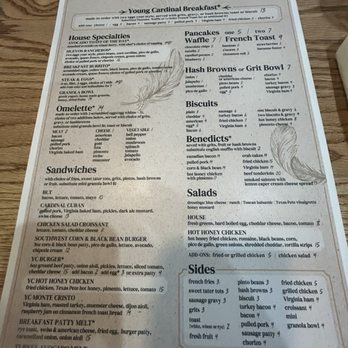 Young Cardinal Cafe - menu YCC&C - Breakfast & Brunch Near Me - Winston-Salem, North Carolina