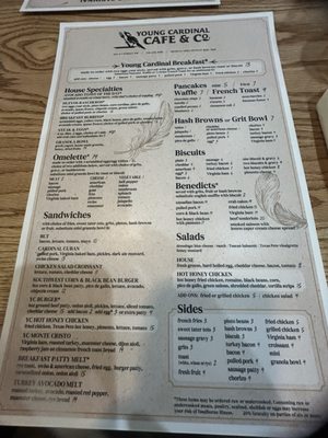 Menu photo 7 Young Cardinal Cafe Winston-Salem, NC