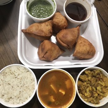 Apna Bazar - Rice, pea and paneer gravy soup, aloo gobi and fresh samosas - Indian Near Me - Fresno, California