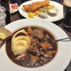The Patriot Inn - Stew and fish and chips.