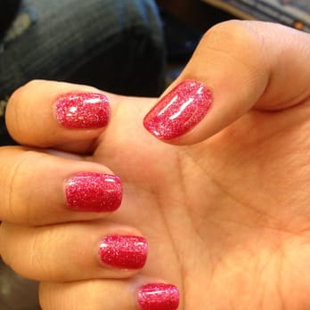 Lux Nails & Spa - pink sparkle gels - Nail Salons Near Me - Las Vegas, Nevada