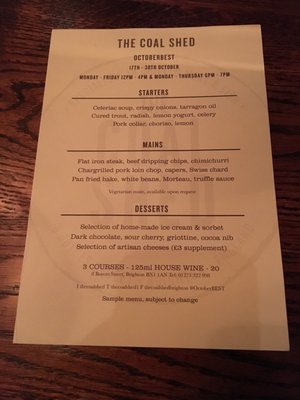 Menu photo 4 The Coal Shed Brighton, BNH Menu photo 4 The Coal Shed Brighton, BNH
