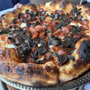 Folks Pizzeria - Pepperoni and mushroom pizza - Pizza Near Me - Costa Mesa, California