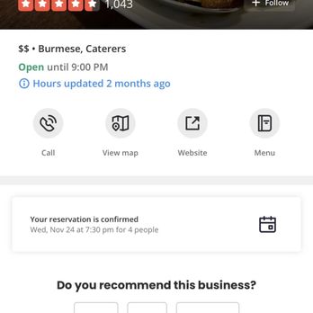 Burma Burma - The time of restaurant closing verses Manager told me. - Burmese Near Me - Dublin, California Burma Burma - The time of restaurant closing verses Manager told me. - Burmese Near Me - Dublin, California