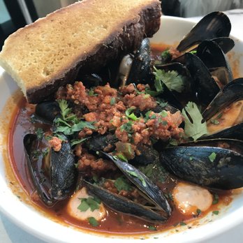The Rooftop - Spicy Mussels, Chorizo, with Focaccia: Pei Mussels, Bouillabaisse, Crushed Red Pepper, Chorizo, Focaccia - we ordered more focaccia... - New American Near Me - Healdsburg, California The Rooftop - Spicy Mussels, Chorizo, with Focaccia: Pei Mussels, Bouillabaisse, Crushed Red Pepper, Chorizo, Focaccia - we ordered more focaccia... - New American Near Me - Healdsburg, California