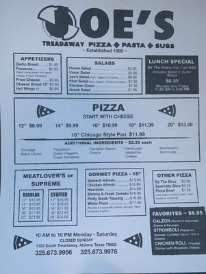 Joe's Pasta & Pizza by null
