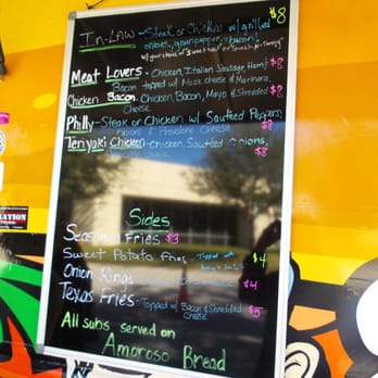 In-Law Subs - a menu on a food truck - Food Trucks Near Me