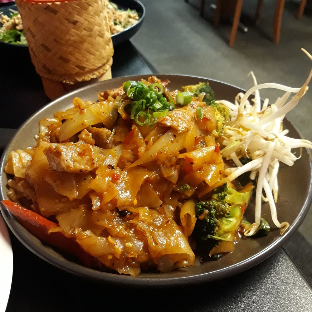 Thai Smile VT - Pad Kee Mao with beef. Sooooo good and extra spicy just like I wanted. - Thai Near Me - Waterbury, Vermont