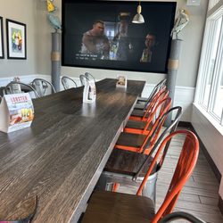 Large table with movies