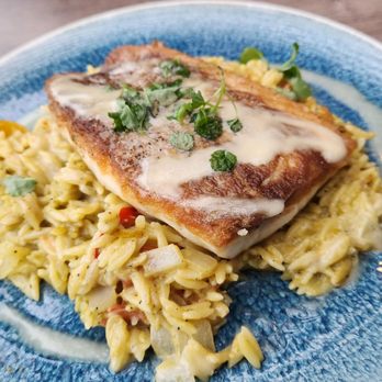 Chandler's Oceanfront Dining - Special of the day - sea bass on risotto - New American Near Me - Carlsbad, California Chandler's Oceanfront Dining - Special of the day - sea bass on risotto - New American Near Me - Carlsbad, California