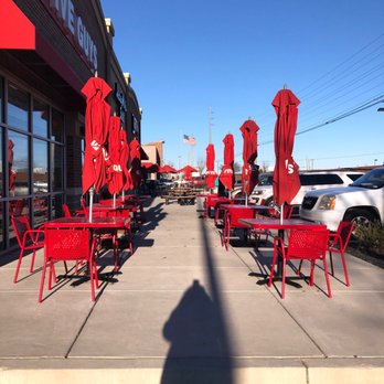 Five Guys - Seating outside - Burgers Near Me - Mcdonough, Georgia Five Guys - Seating outside - Burgers Near Me - Mcdonough, Georgia