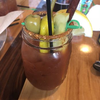 The Copper Athletic Club - The Bloody Mary has all the essentials for pregame #meatstick #pickles #olives #Pepper #stakeseasoning - Sports Bars Near Me - Marshall, Michigan The Copper Athletic Club - The Bloody Mary has all the essentials for pregame #meatstick #pickles #olives #Pepper #stakeseasoning - Sports Bars Near Me - Marshall, Michigan
