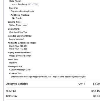 Nothing Bundt Cakes - Order showing that I did indeed purchase candles - Bakeries Near Me - Tustin, California Nothing Bundt Cakes - Order showing that I did indeed purchase candles - Bakeries Near Me - Tustin, California
